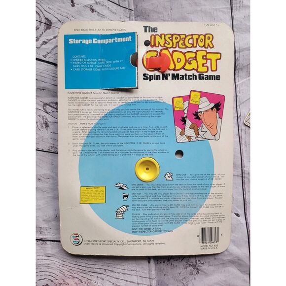 Vintage 1984 Inspector Gadget Spin N Match game - Picture 6 of 7